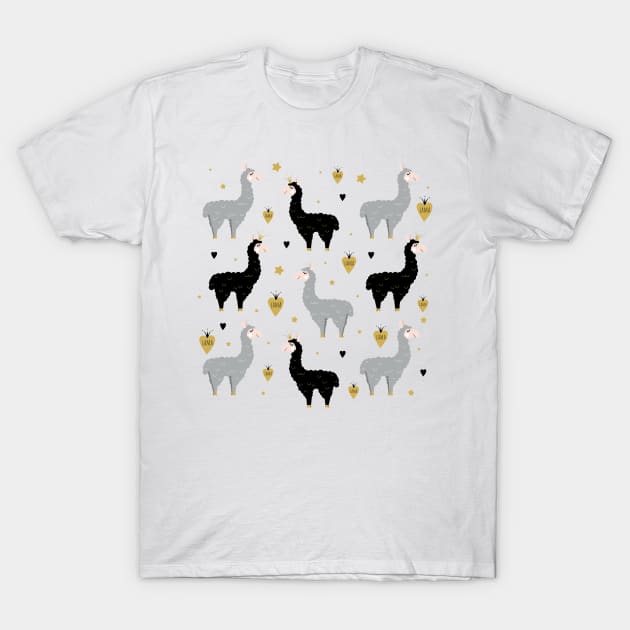 Llama Pattern T-Shirt by By_Russso